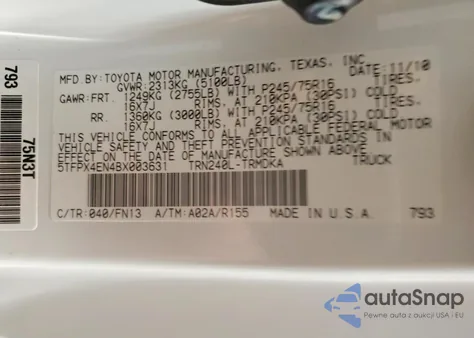 2011 Toyota Tacoma z USA, uszkodzony, nr VIN 5TFPX4EN4BX003631
